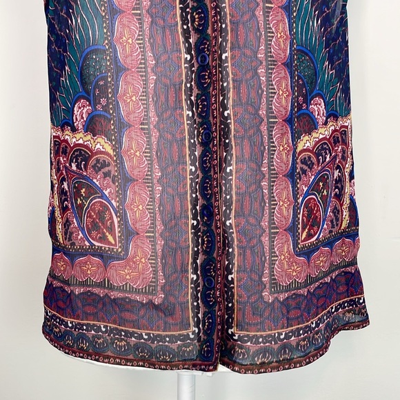 Staring at Stars Boho Kaleidoscope Button Down Sleeveless Blouse. Size Medium. - Picture 3 of 12